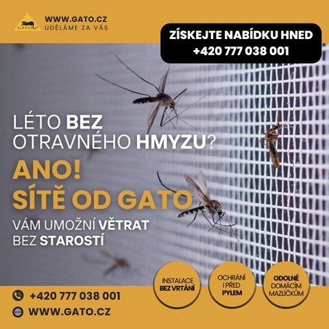 Sítě proti hmyzu na míru včetně zaměření a montáže, Praha 15